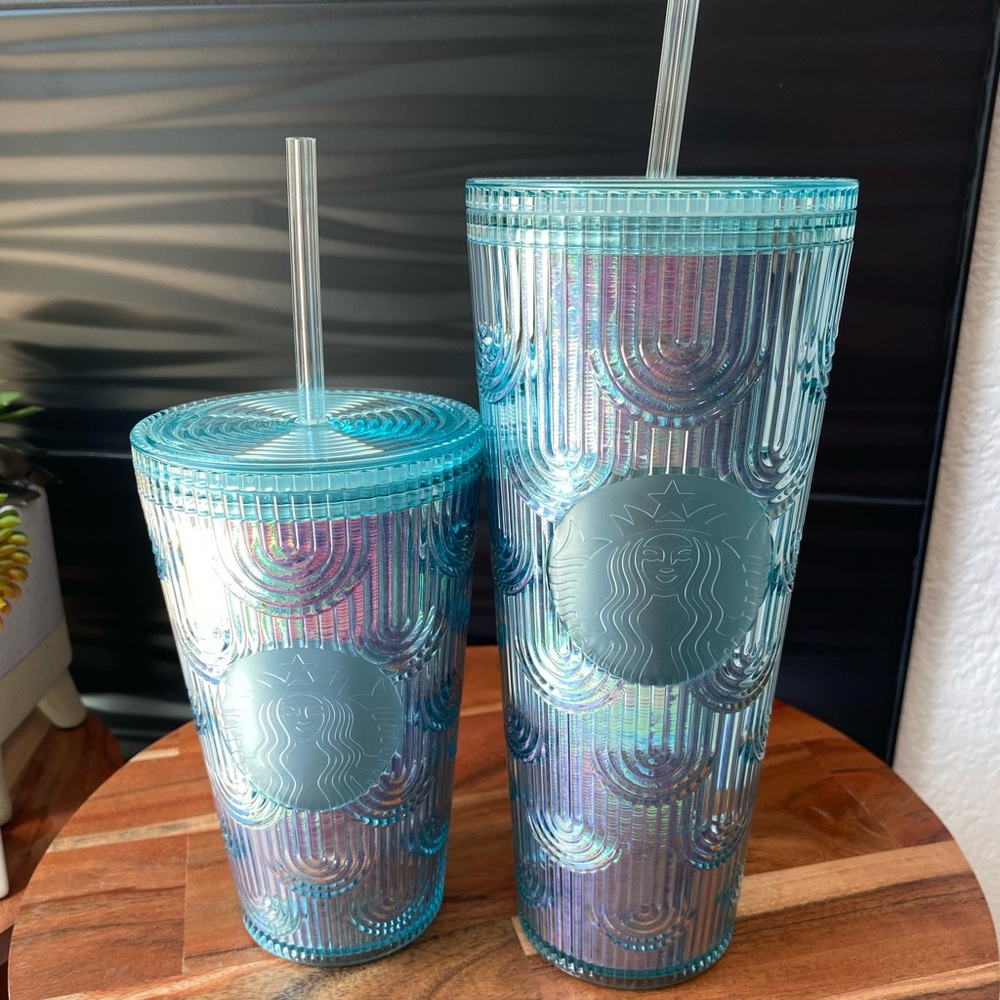 💙🧜🏼‍♀️Starbucks Mermaid Scale Studded Tumbler Set🧜🏼‍♀️💙